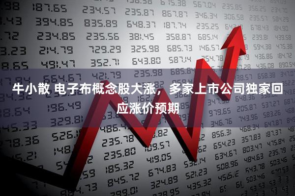 牛小散 电子布概念股大涨，多家上市公司独家回应涨价预期
